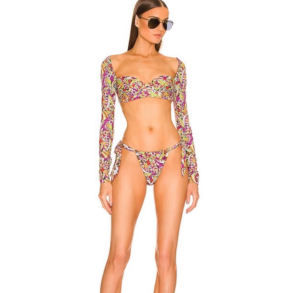 DUNDAS x Revolve Nadja Bikini in Magenta Mushroom size Small